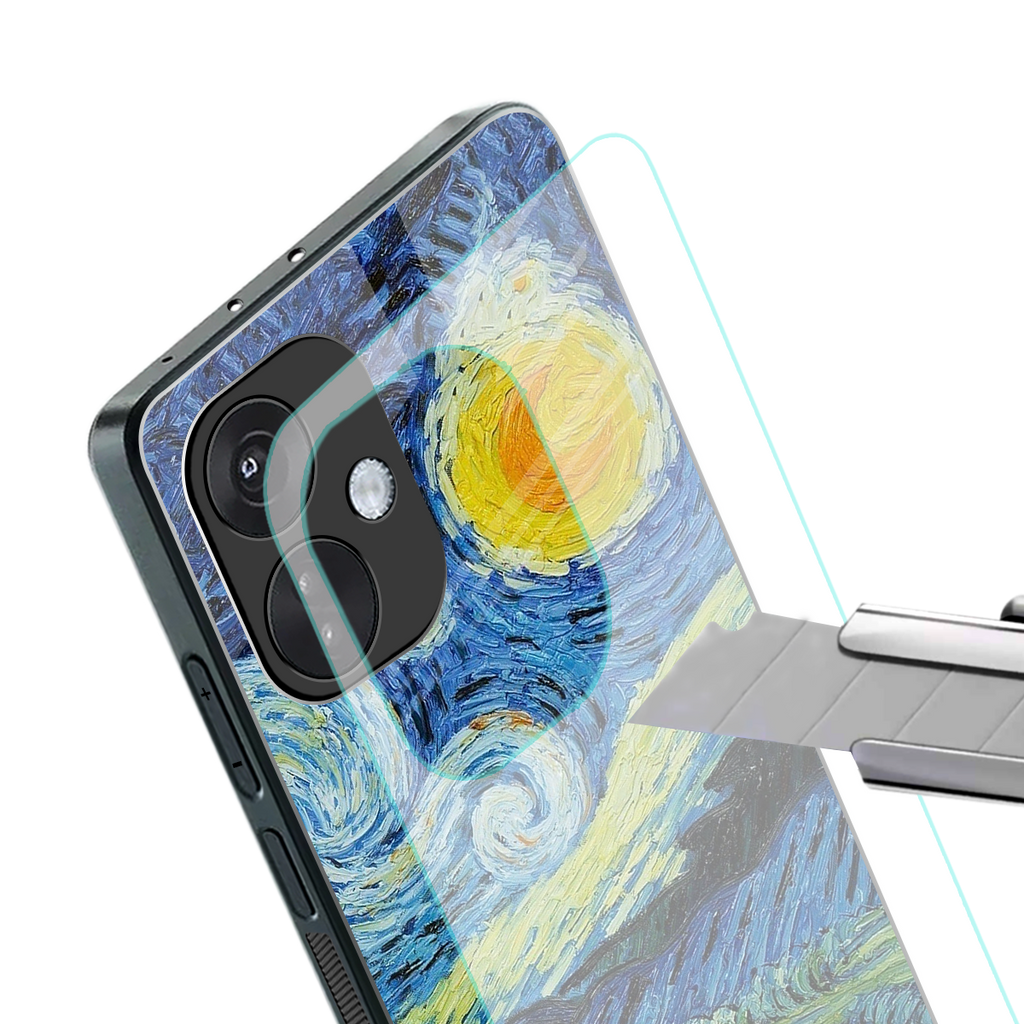 starry night back phone cover | glass case for oneplus nord ce 3