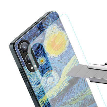 starry night back phone cover | glass case for oneplus nord ce 4 lite