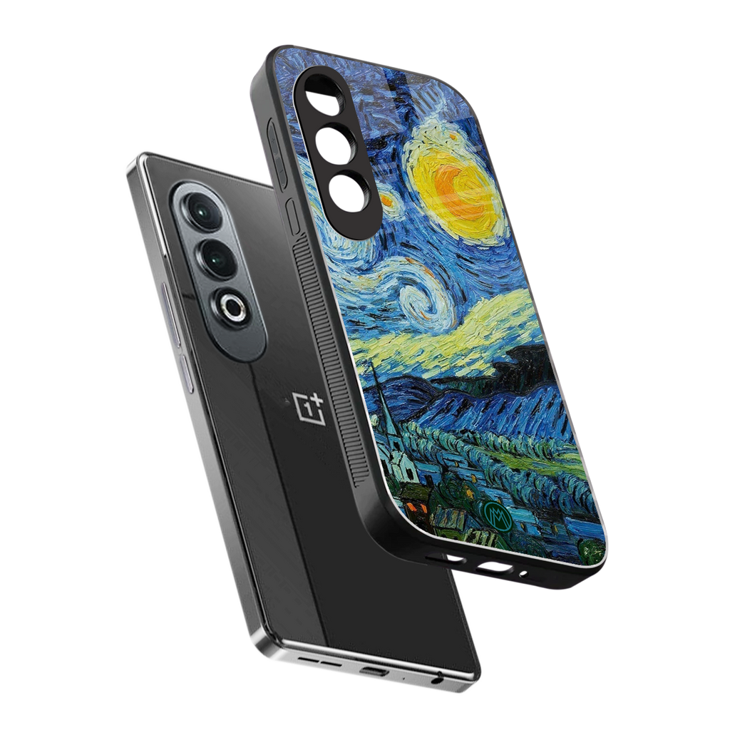 starry night back phone cover | glass case for oneplus nord ce 4