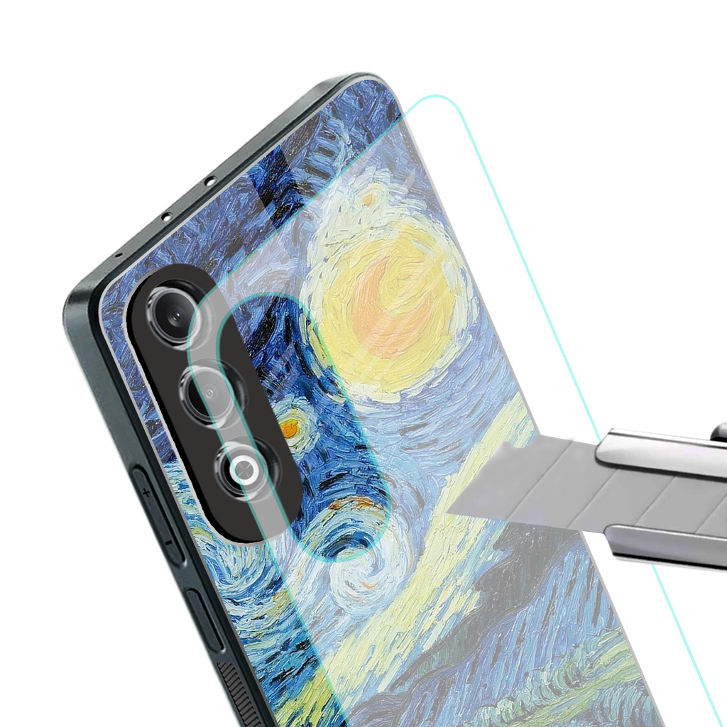 starry night back phone cover | glass case for oneplus nord ce 4