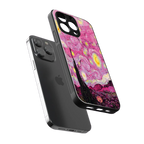 starry night pink back phone cover | glass case for iphone 13 pro max