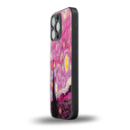 starry night pink back phone cover | glass case for iphone 13 pro max