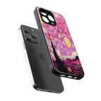 starry night pink back phone cover | glass case for iphone 13 pro