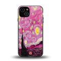 starry night pink back phone cover | glass case for iphone 13