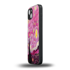 starry night pink back phone cover | glass case for iphone 15