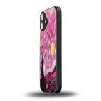 starry night pink back phone cover | glass case for iphone 16 plus