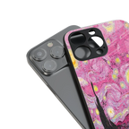 starry night pink back phone cover | glass case for iphone 16 pro max