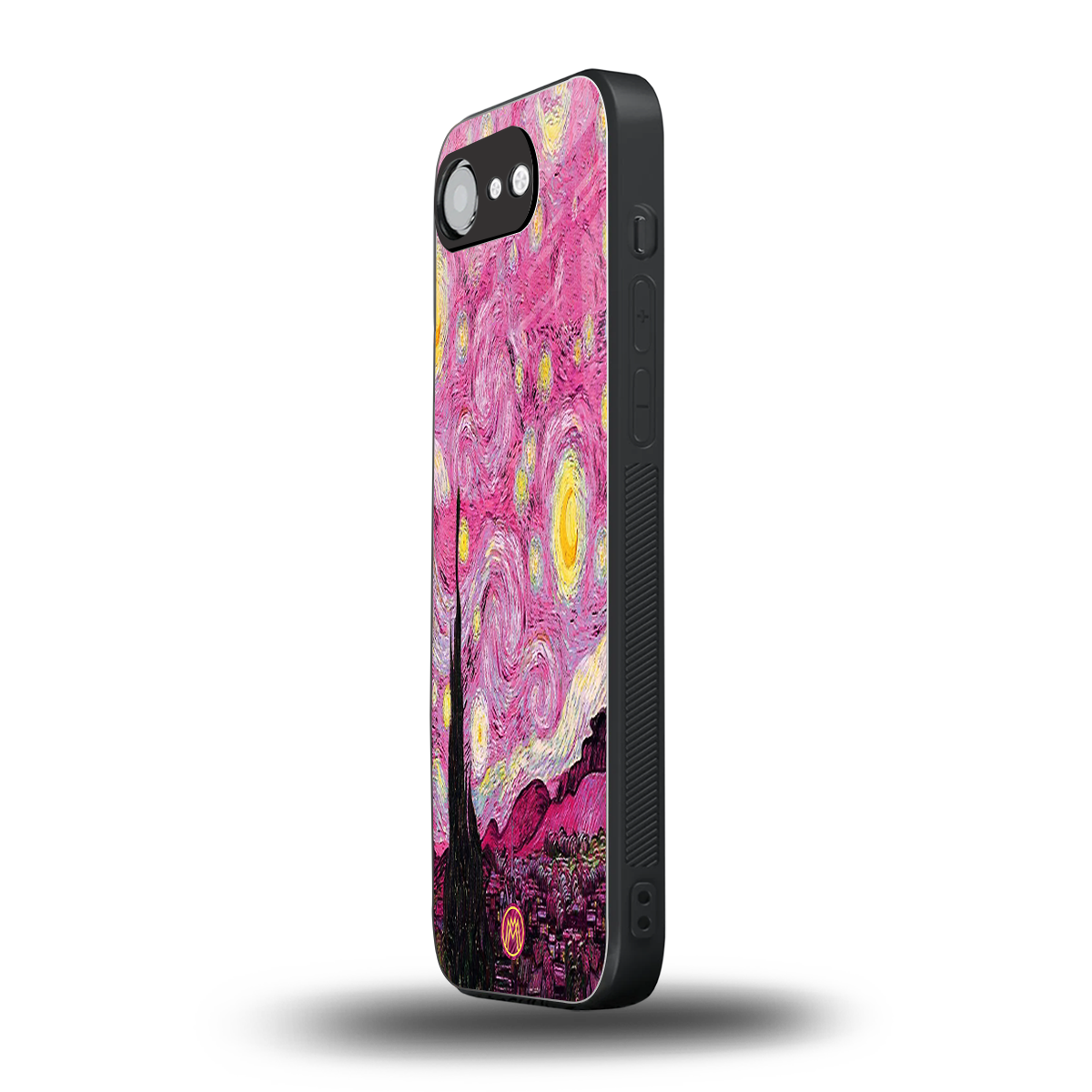 starry night pink back phone cover | glass case for iphone 16e