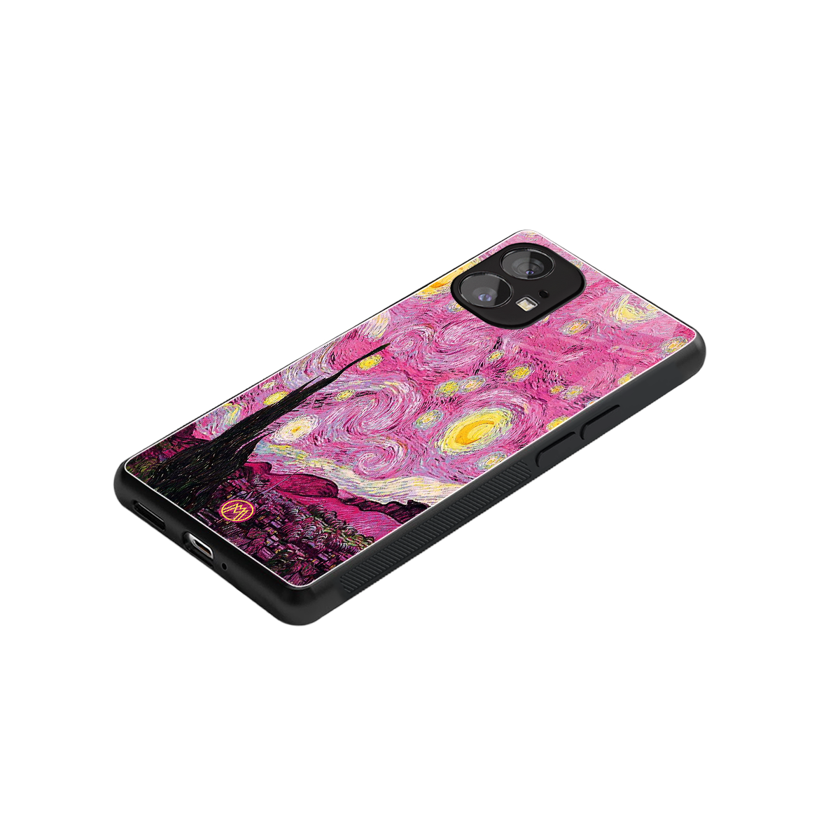starry night pink back phone cover | glass case for nothing phone 1