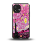 starry night pink back phone cover | glass case for nothing phone 2