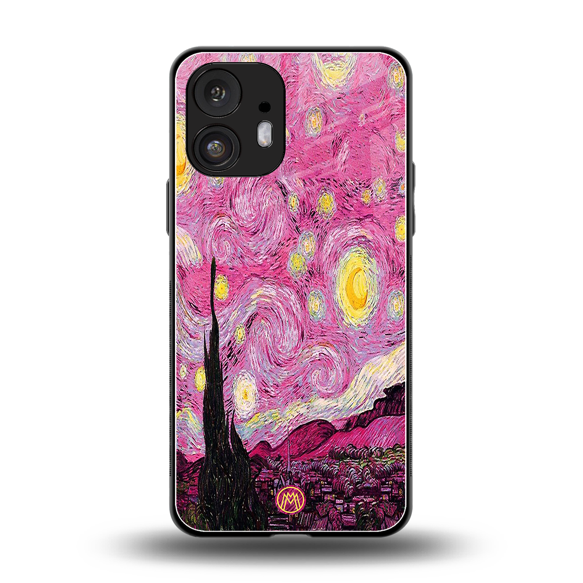 starry night pink back phone cover | glass case for nothing phone 2