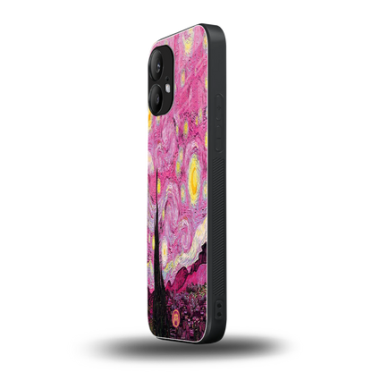 starry night pink back phone cover | glass case for nothing phone 2