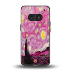 starry night pink back phone cover | glass case for nothing phone 2a