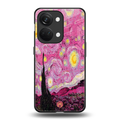 starry night pink back phone cover | glass case for oneplus nord 3