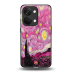 starry night pink back phone cover | glass case for oneplus nord 3