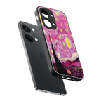 starry night pink back phone cover | glass case for oneplus nord 3