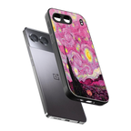 starry night pink back phone cover | glass case for oneplus nord 4