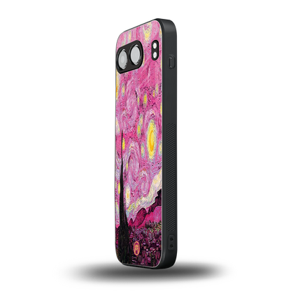 starry night pink back phone cover | glass case for oneplus nord 4