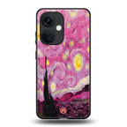 starry night pink back phone cover | glass case for oneplus nord ce 3