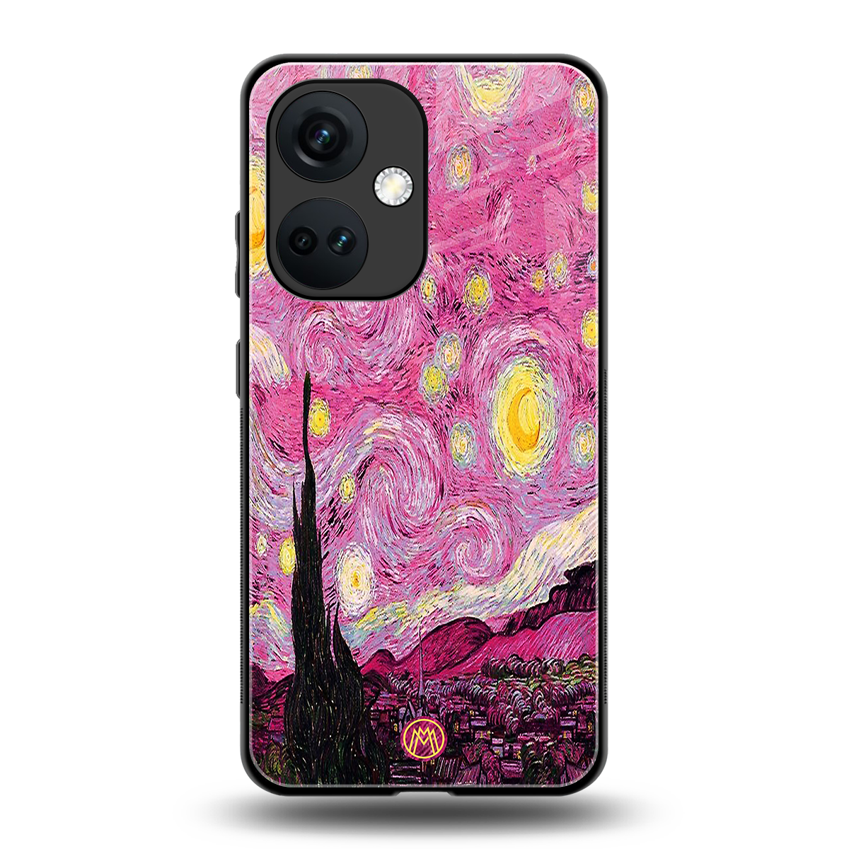 starry night pink back phone cover | glass case for oneplus nord ce 3