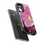 starry night pink back phone cover | glass case for oneplus nord ce 3