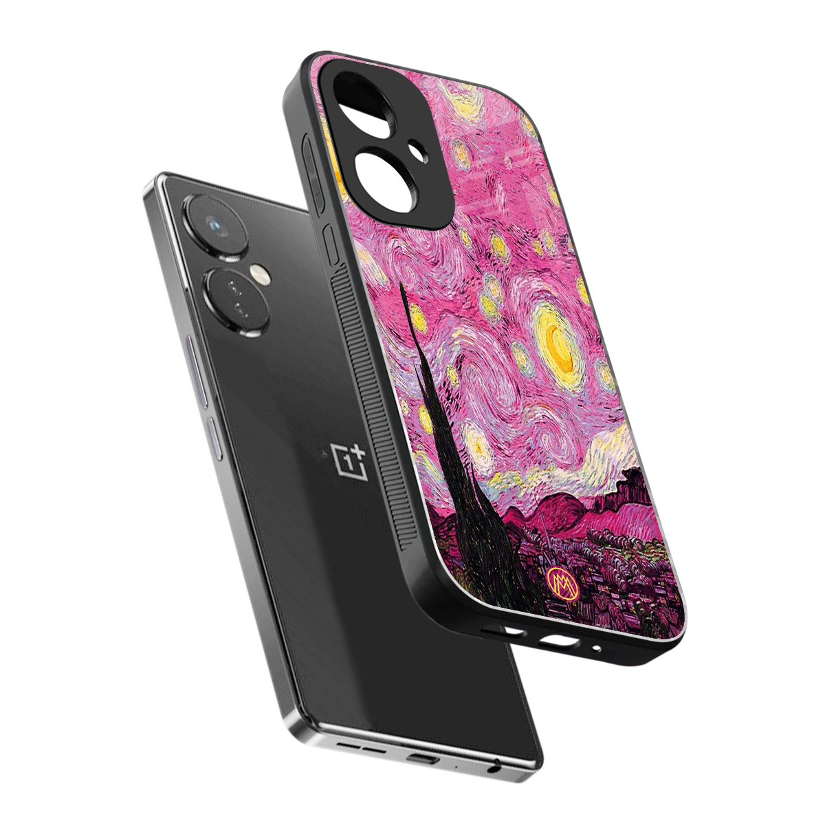 starry night pink back phone cover | glass case for oneplus nord ce 3