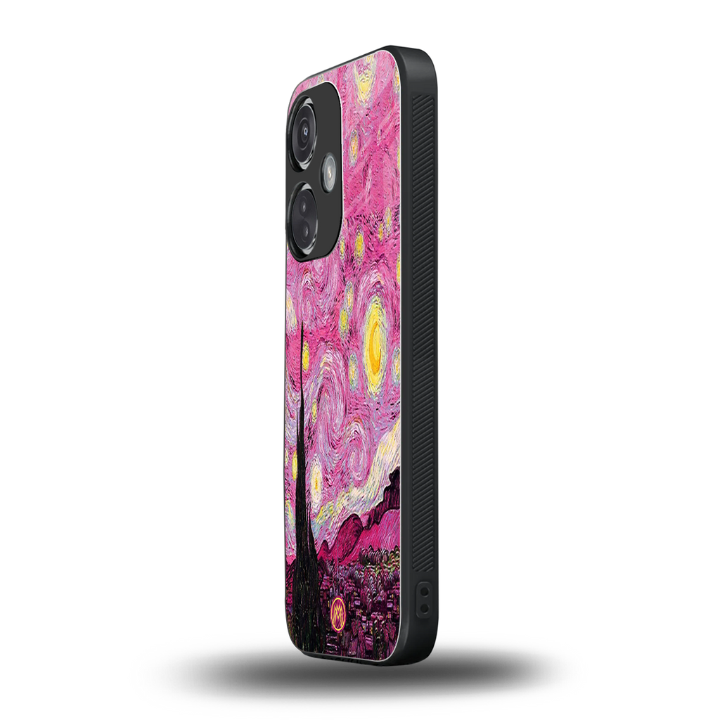 starry night pink back phone cover | glass case for oneplus nord ce 3