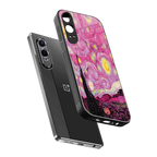 starry night pink back phone cover | glass case for oneplus nord ce 4 lite