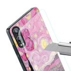 starry night pink back phone cover | glass case for oneplus nord ce 4 lite