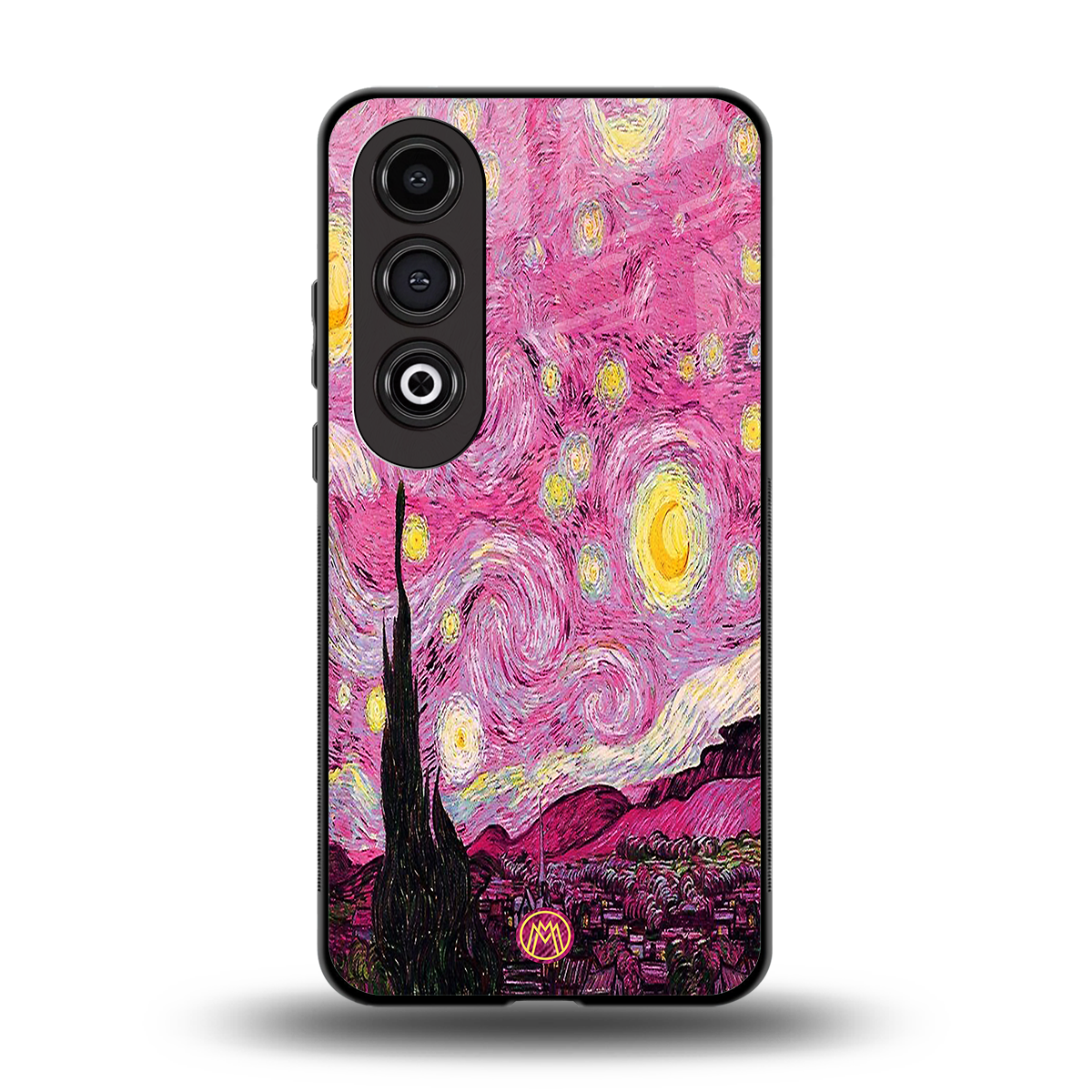 starry night pink back phone cover | glass case for oneplus nord ce 4