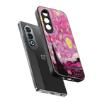 starry night pink back phone cover | glass case for oneplus nord ce 4