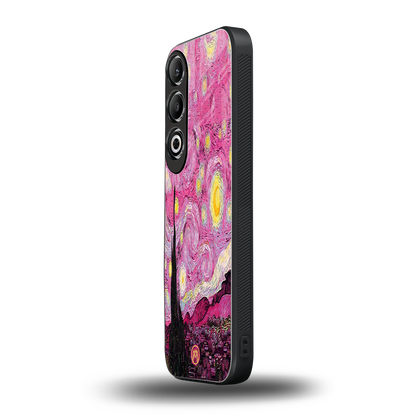 starry night pink back phone cover | glass case for oneplus nord ce 4