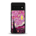 starry night pink back phone cover | glass case for google pixel 6 pro