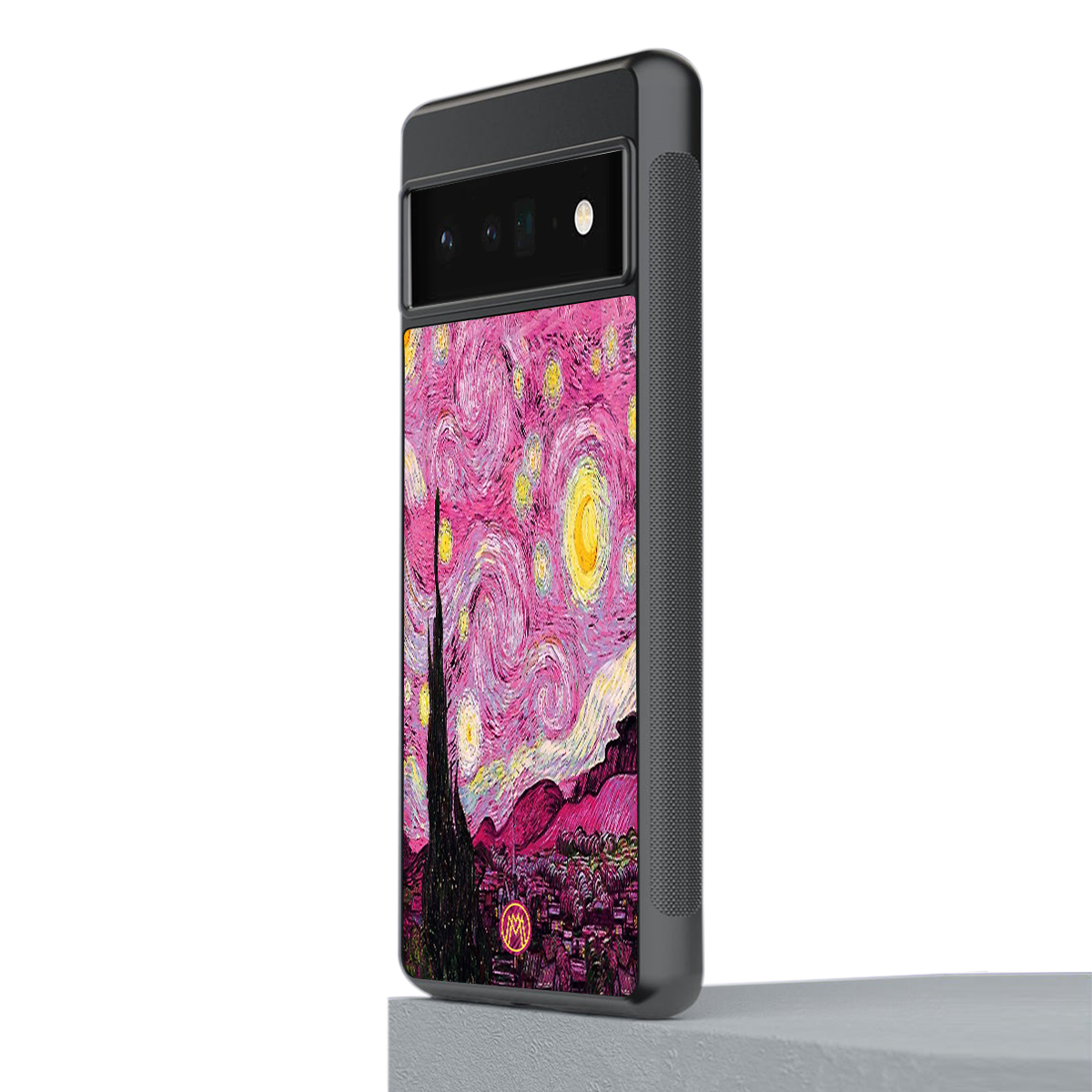 starry night pink back phone cover | glass case for google pixel 6 pro