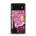starry night pink back phone cover | glass case for google pixel 6