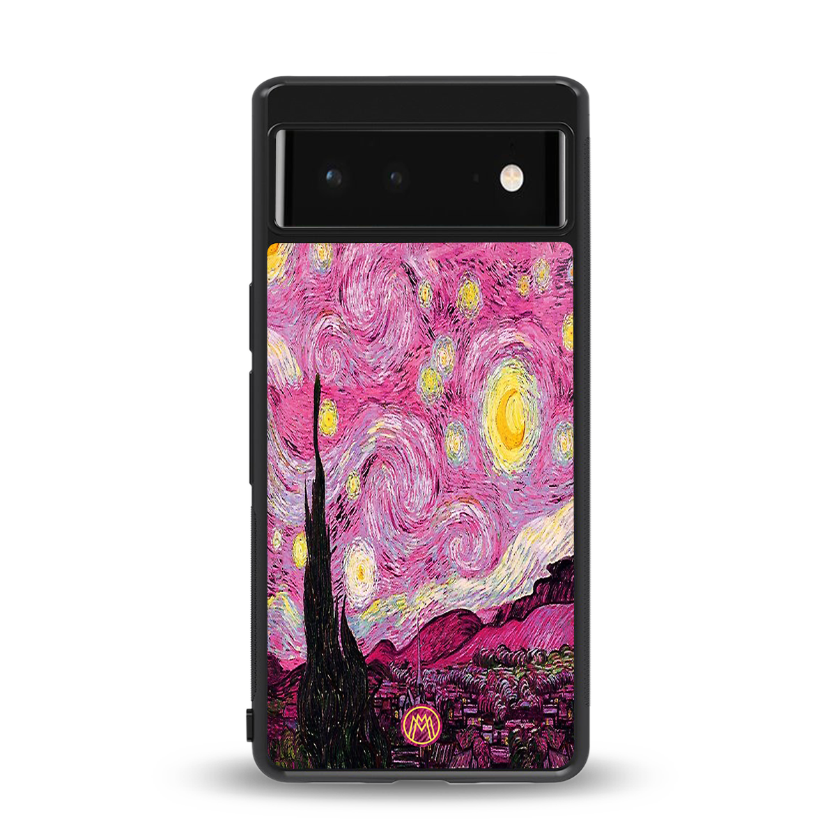 starry night pink back phone cover | glass case for google pixel 6