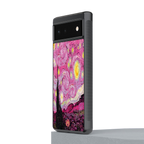 starry night pink back phone cover | glass case for google pixel 6