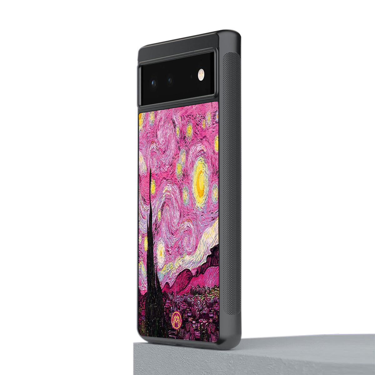 starry night pink back phone cover | glass case for google pixel 6