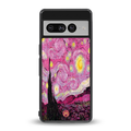 starry night pink back phone cover | glass case for google pixel 7 pro