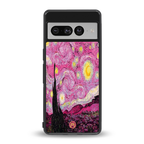 starry night pink back phone cover | glass case for google pixel 7 pro