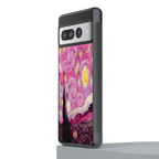 starry night pink back phone cover | glass case for google pixel 7 pro