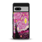 starry night pink back phone cover | glass case for Google Pixel 7