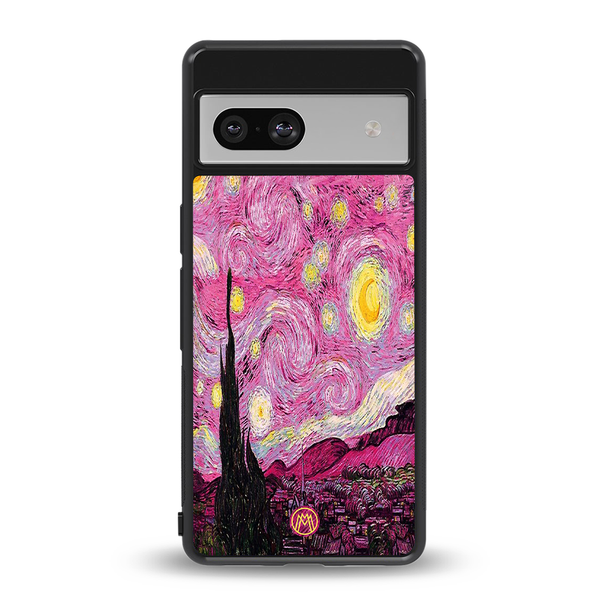 starry night pink back phone cover | glass case for Google Pixel 7