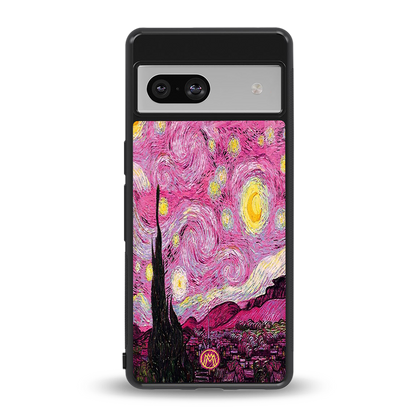 starry night pink back phone cover | glass case for Google Pixel 7A