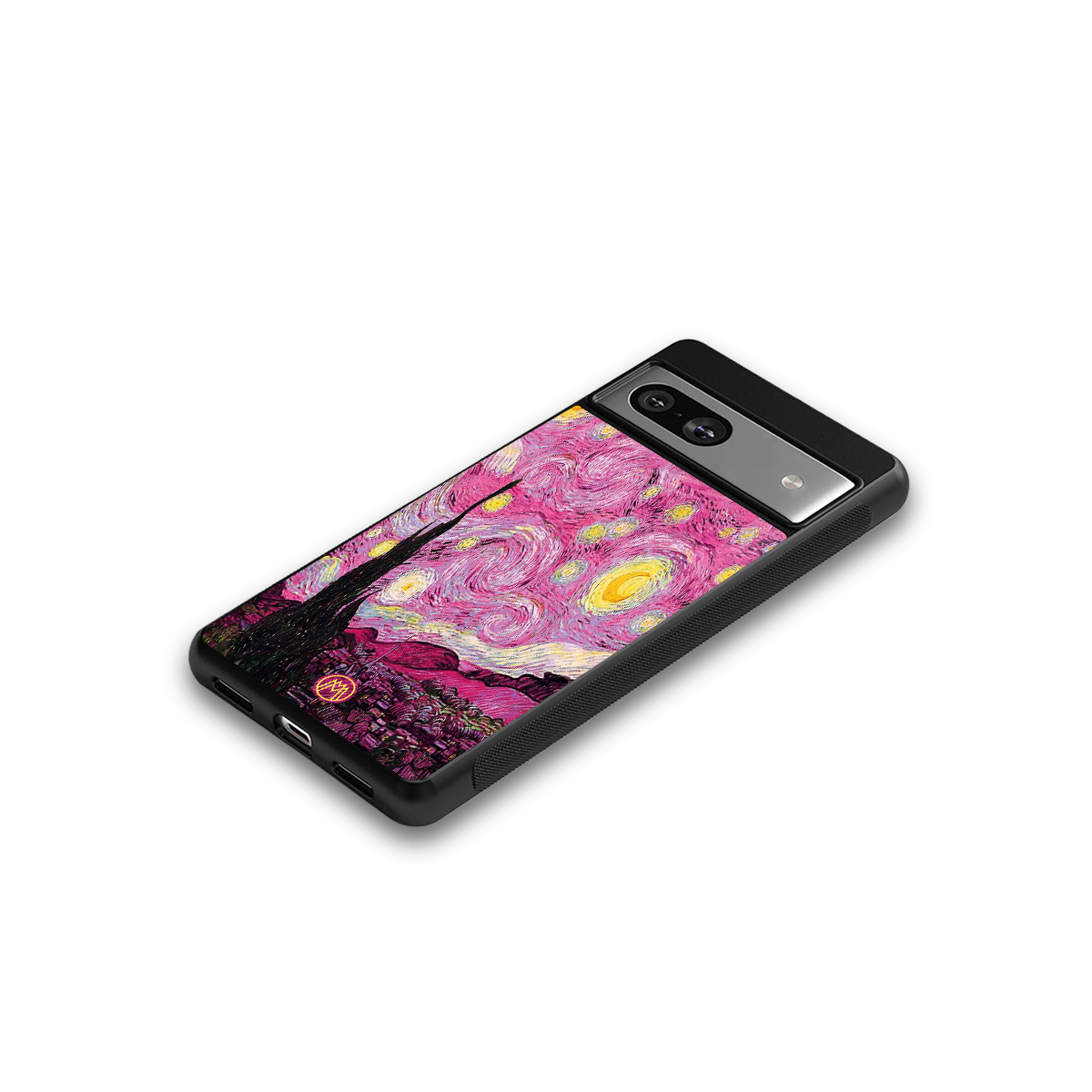 starry night pink back phone cover | glass case for Google Pixel 7
