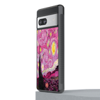starry night pink back phone cover | glass case for Google Pixel 7