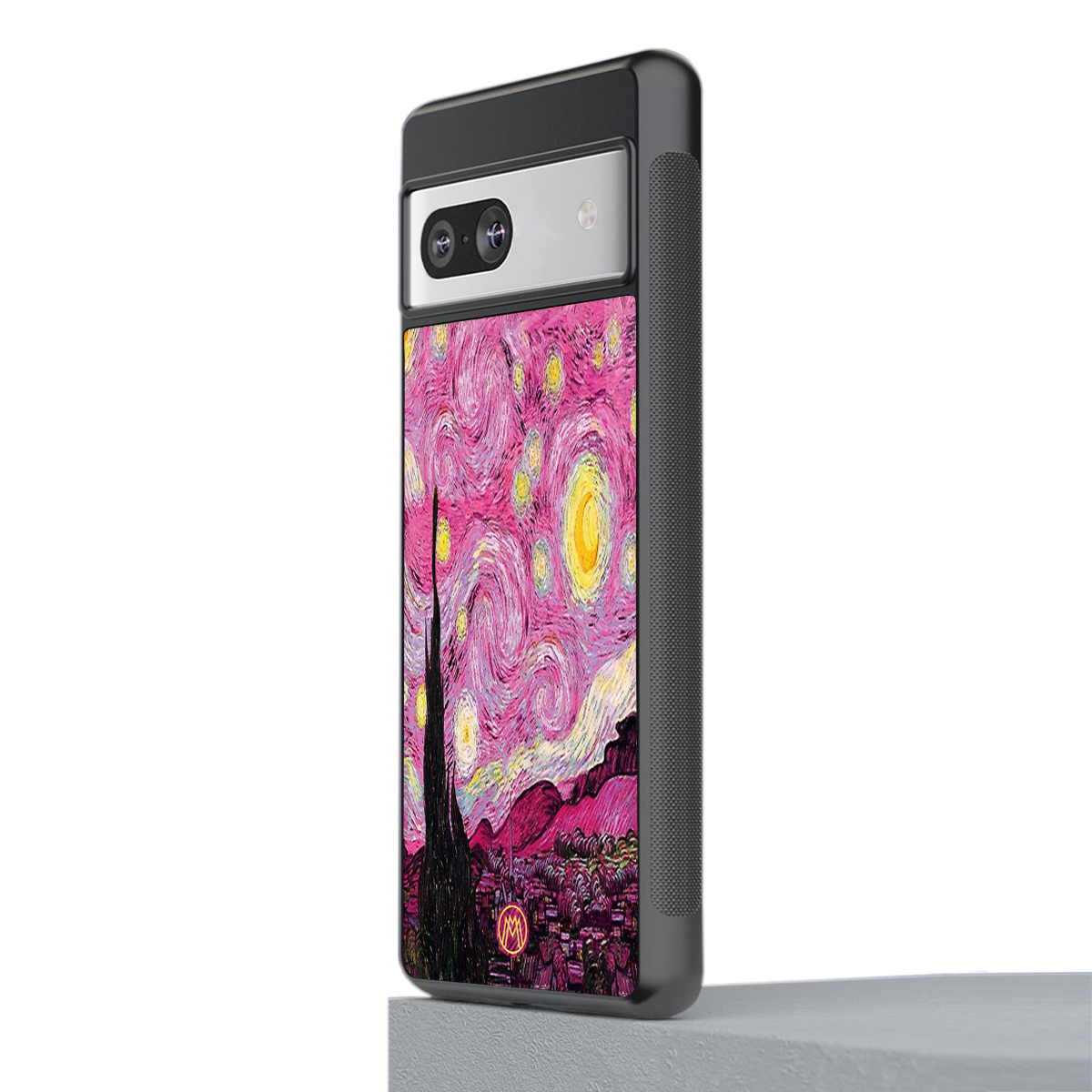 starry night pink back phone cover | glass case for Google Pixel 7