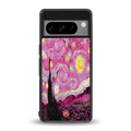 starry night pink back phone cover | glass case for google pixel 8 pro