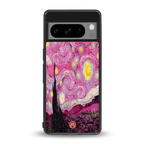 starry night pink back phone cover | glass case for google pixel 8 pro