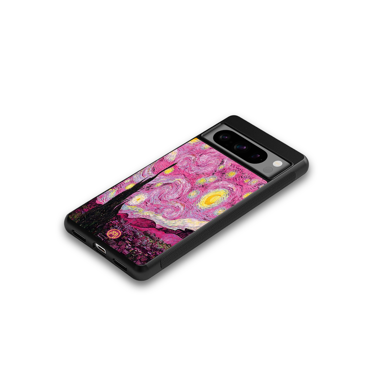 starry night pink back phone cover | glass case for google pixel 8 pro